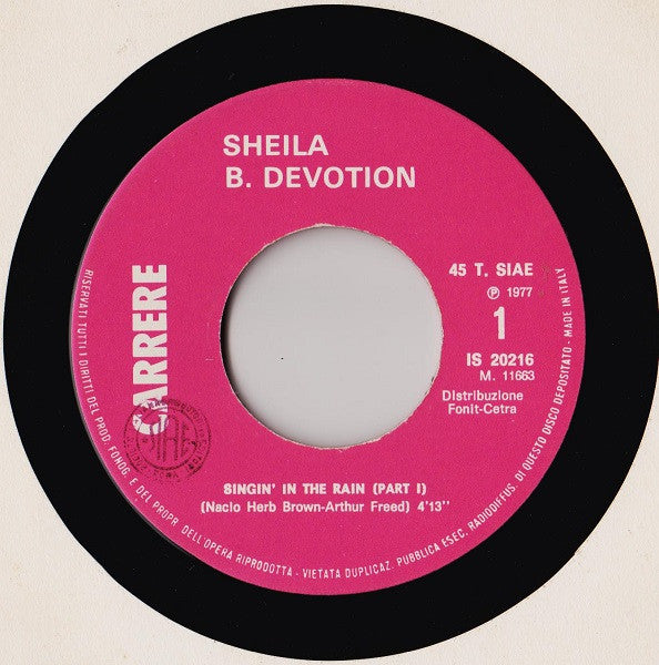 Sheila B. Devotion* : Singin' In The Rain (7", Single)