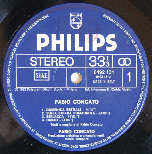 Fabio Concato : Fabio Concato (LP, Album)