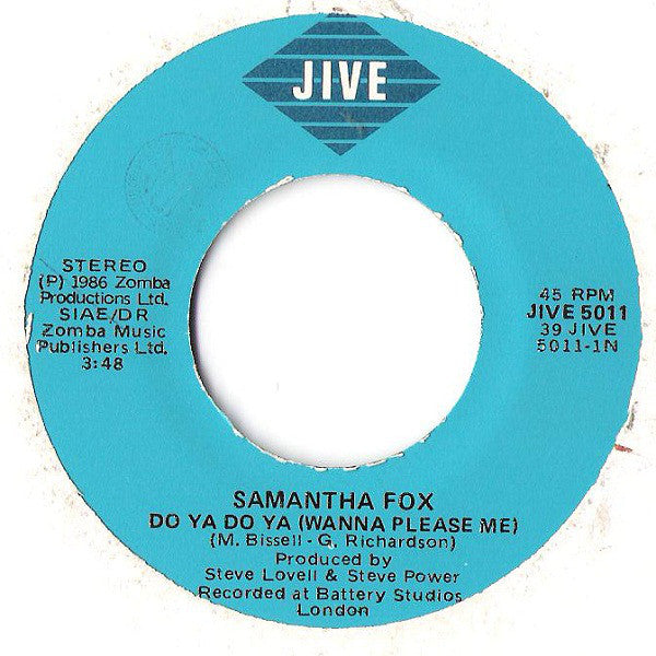 Samantha Fox : Do Ya Do Ya (Wanna Please Me) (7")