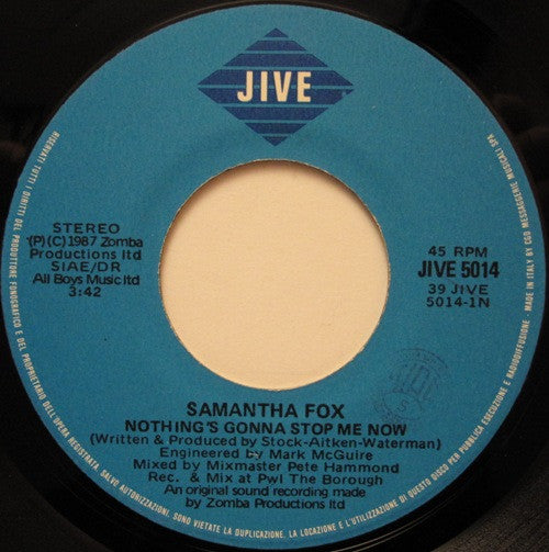 Samantha Fox : Nothing's Gonna Stop Me Now (7")