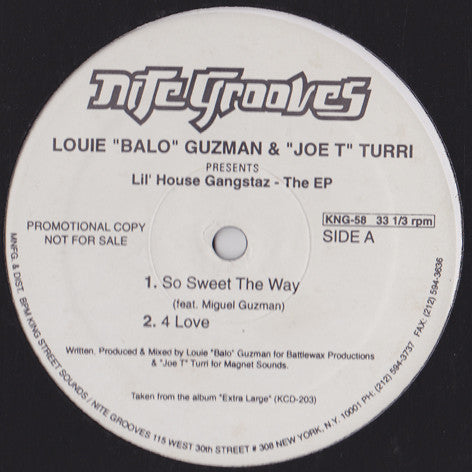 Louie "Balo" Guzman & "Joe T" Turri* Presents Lil' House Gangstaz : The EP (12", EP, Promo)
