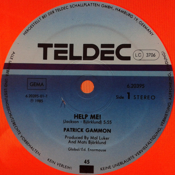 Patrick Gammon : Help Me! (12", Ora)