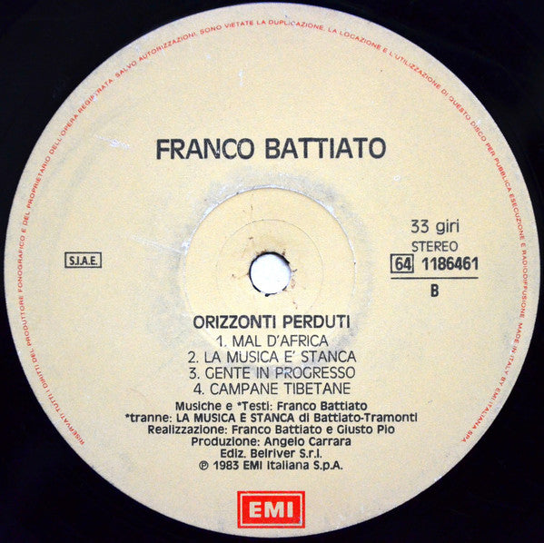 Battiato* : Orizzonti Perduti (LP, Album)