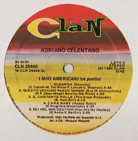 Adriano Celentano : I Miei Americani (Tre Puntini) (LP, Album)