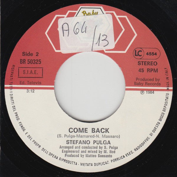 Stefano Pulga : Alone Again / Come Back (7")