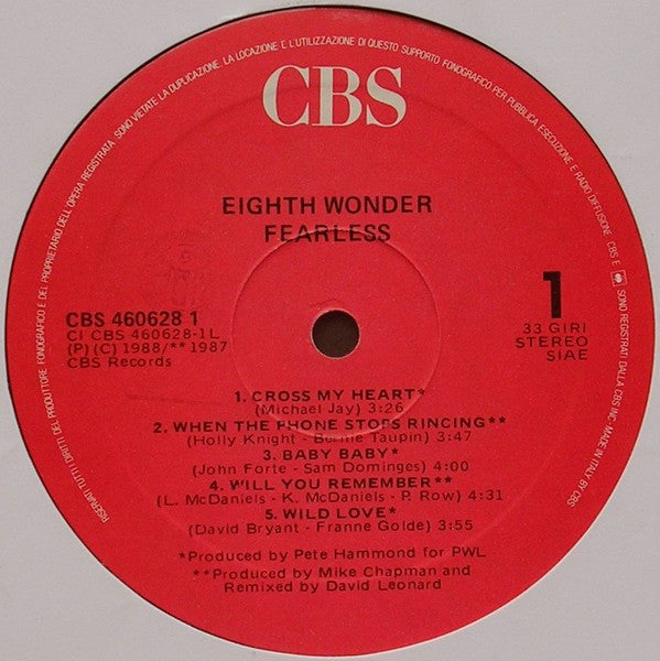 Eighth Wonder : Fearless (LP, Album)