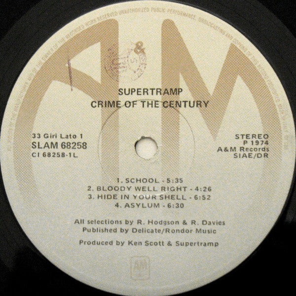 Supertramp : Crime Of The Century (LP, Album, RE)