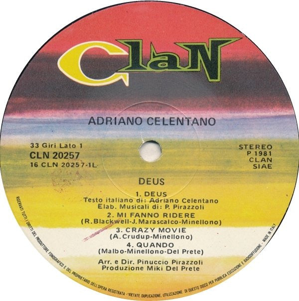 Adriano Celentano : Deus (LP, Album)