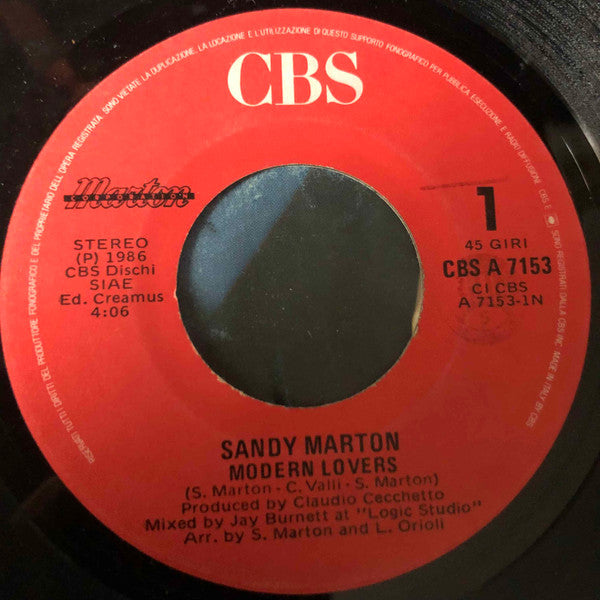 Sandy Marton : Modern Lovers (7")