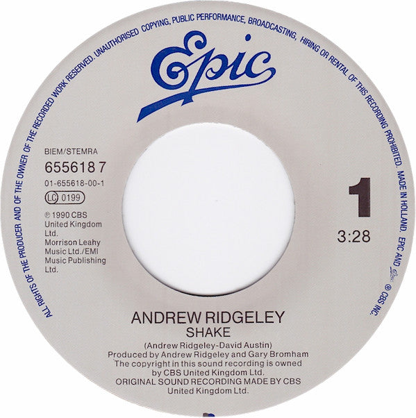 Andrew Ridgeley : Shake (7", Single)