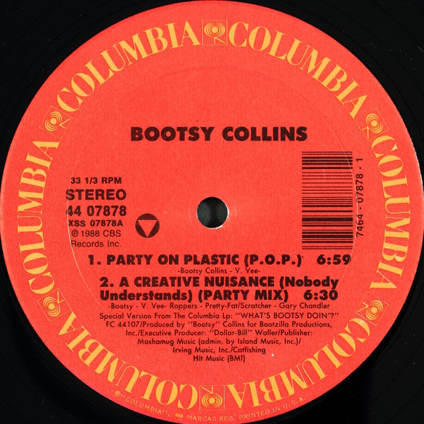 Bootsy Collins : Party On Plastic (12")