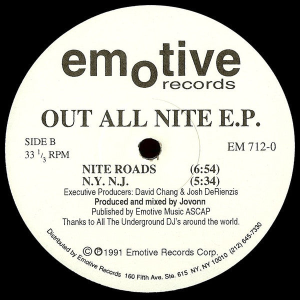 Jovonn : Out All Nite E.P. (12", EP)