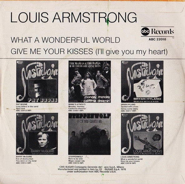 Louis Armstrong : What A Wonderful World (7", Single)