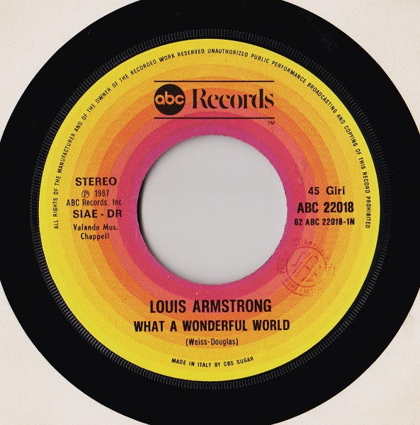 Louis Armstrong : What A Wonderful World (7", Single)