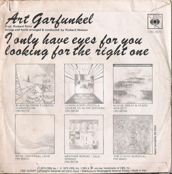 Art Garfunkel : I Only Have Eyes For You (7")