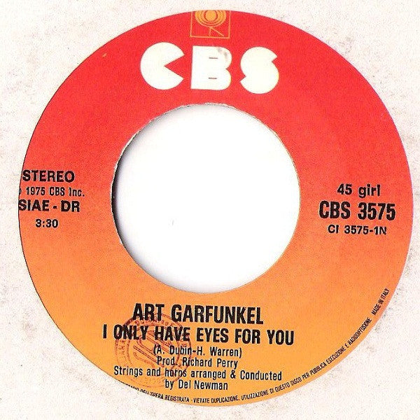 Art Garfunkel : I Only Have Eyes For You (7")