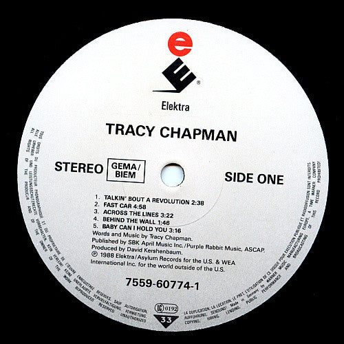 Tracy Chapman : Tracy Chapman (LP, Album, RE)