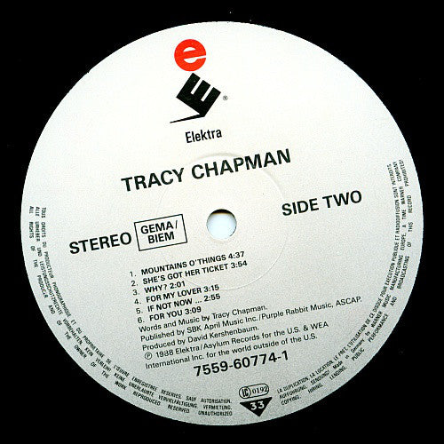 Tracy Chapman : Tracy Chapman (LP, Album, RE)