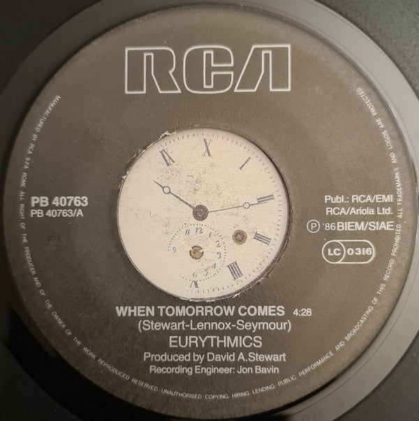 Eurythmics : When Tomorrow Comes (7")