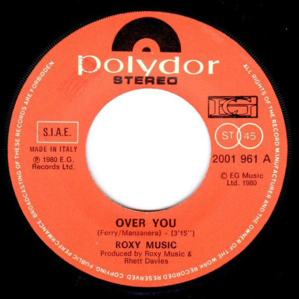 Roxy Music : Over You (7")