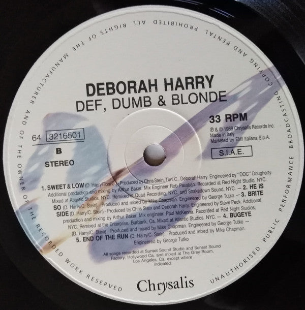 Deborah Harry : Def, Dumb & Blonde (LP, Album)