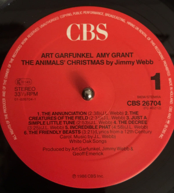 Art Garfunkel / Amy Grant / Jimmy Webb : The Animals' Christmas By Jimmy Webb (LP, Album)