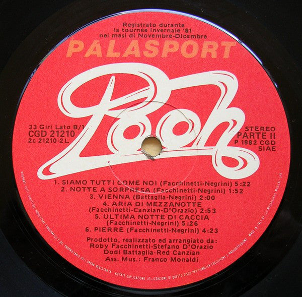 Pooh : Palasport (2xLP, Album, Gat)