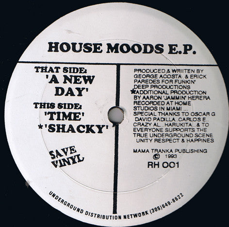 George Acosta & Erick Paredes : House Moods E.P. (12", EP)