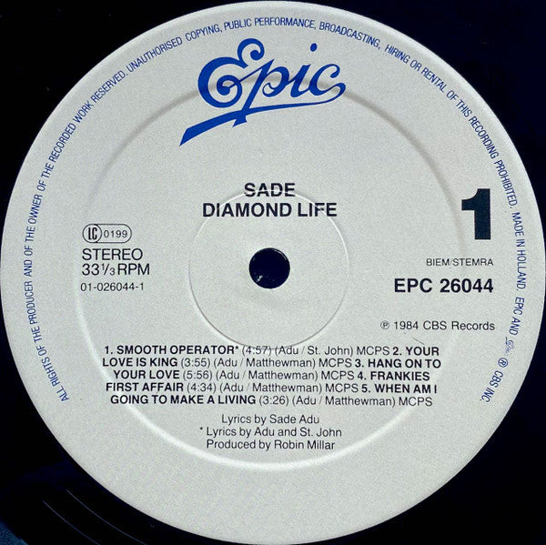 Sade : Diamond Life (LP, Album, RP, Gre)