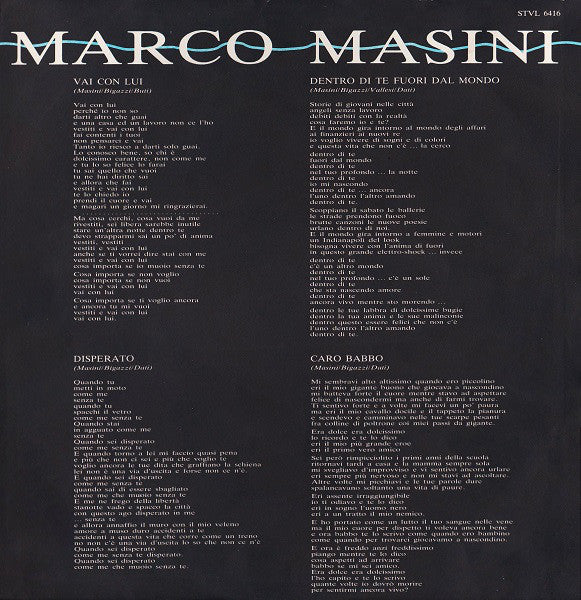 Marco Masini : Marco Masini (LP, Album)