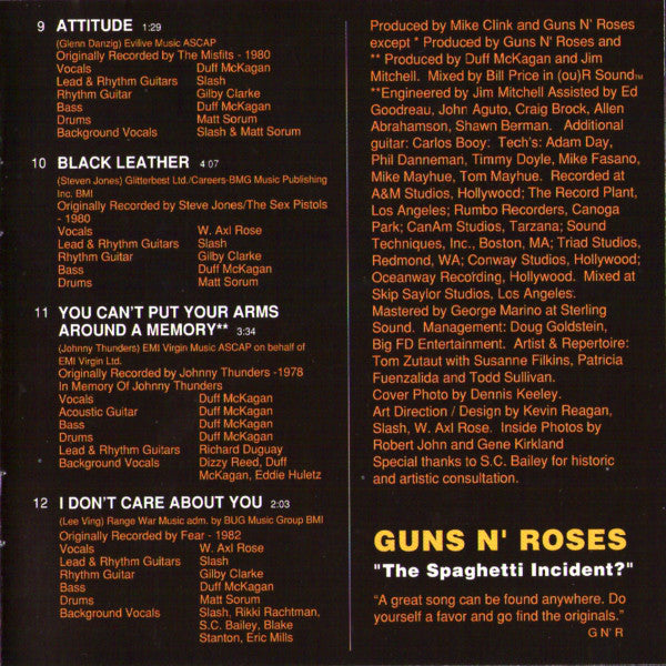 Guns N' Roses : "The Spaghetti Incident?" (CD, Album, MPO)