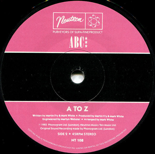 ABC : Be Near Me (7", Single, Pap)