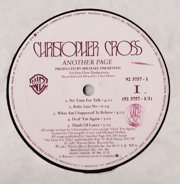 Christopher Cross : Another Page (LP, Album)