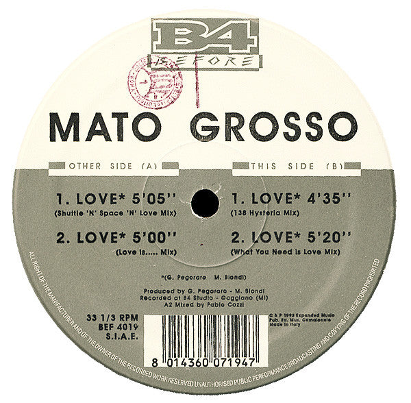 Mato Grosso : Love (12")