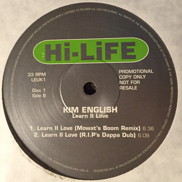 Kim English : Learn II Love (2x12", Promo)