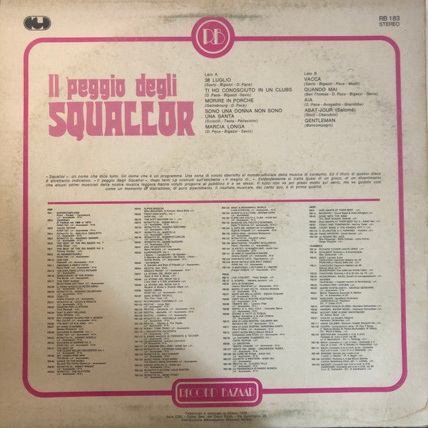 Squallor : Il Peggio Degli Squallor (LP, Comp)