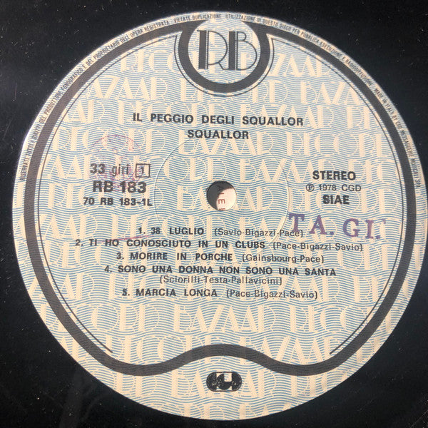 Squallor : Il Peggio Degli Squallor (LP, Comp)