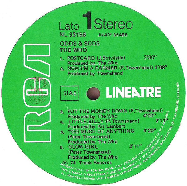 The Who : Odds & Sods (LP, Comp, RE)