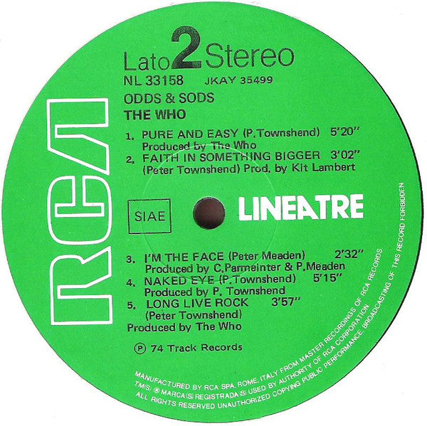 The Who : Odds & Sods (LP, Comp, RE)