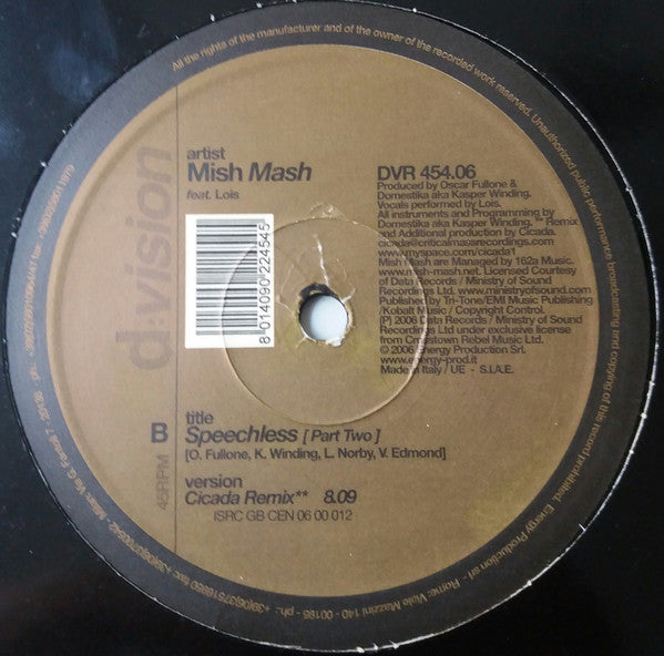 Mish Mash (2) Feat. Lois : Speechless (Part Two) (12", Ltd)