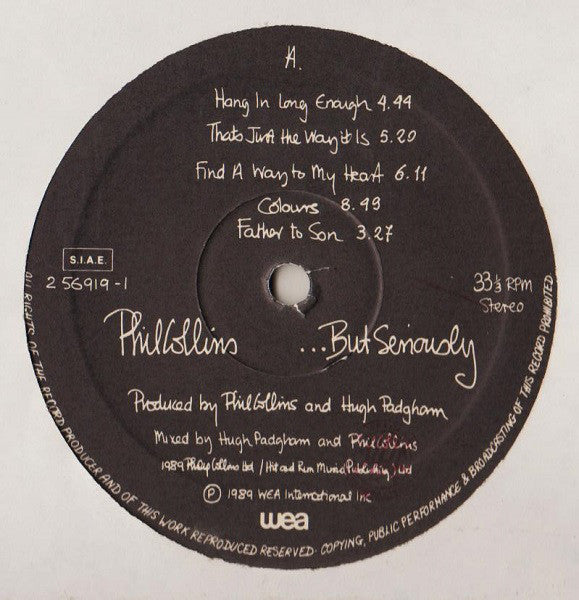 Phil Collins : ...But Seriously (LP, Album)