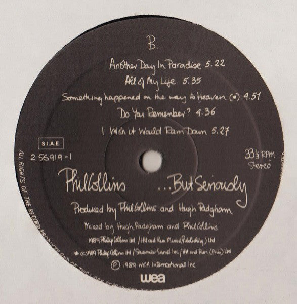 Phil Collins : ...But Seriously (LP, Album)