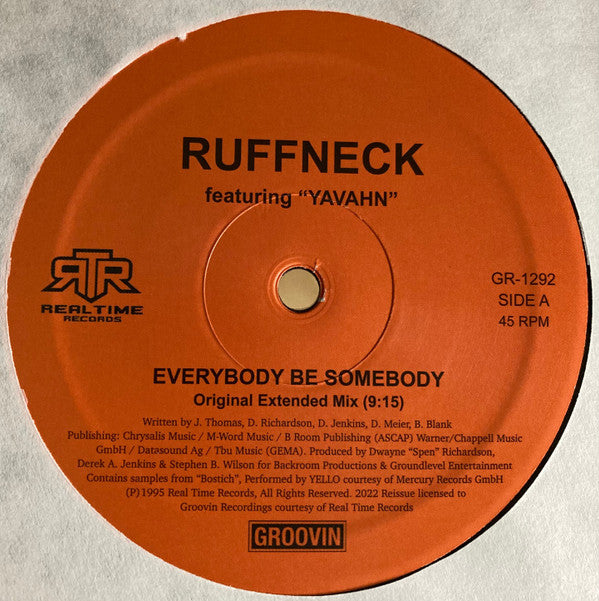 Ruffneck Featuring Yavahn : Everybody Be Somebody (12")