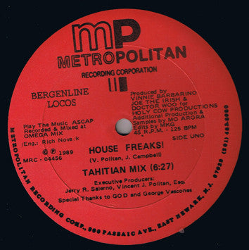 Bergenline Locos : House Freaks! (12")