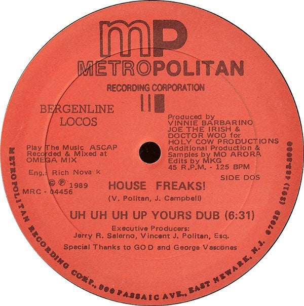 Bergenline Locos : House Freaks! (12")