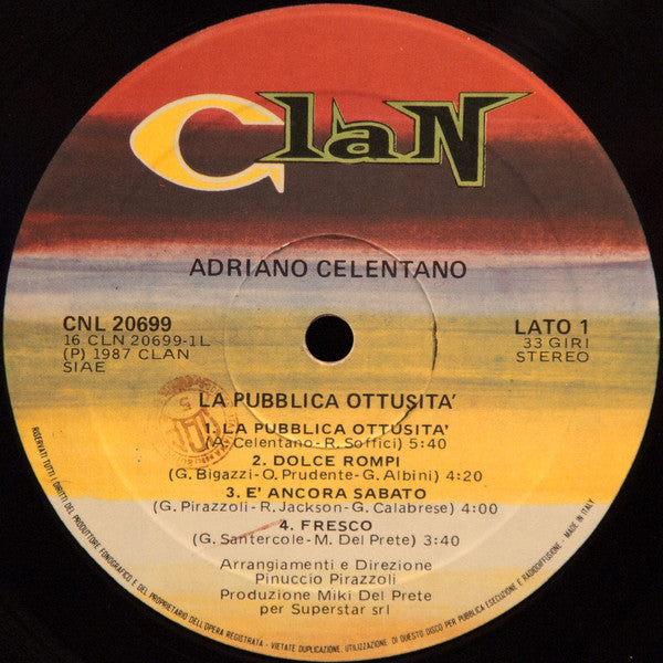 Adriano Celentano : La Pubblica Ottusità (LP, Album)