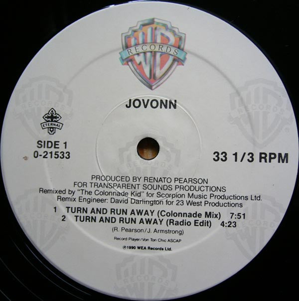 Jovonn : Turn And Run Away 'Running' (12", Maxi)