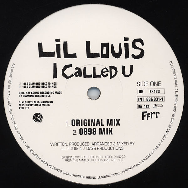 Lil' Louis & The World : I Called U (But You Weren't There) (12", Ltd, No1)