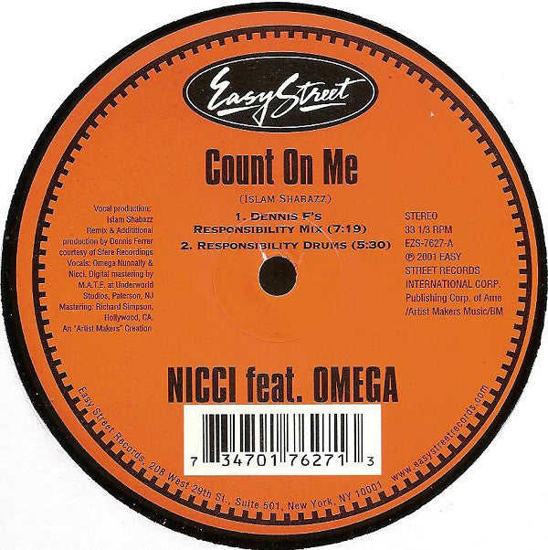 Nicci Feat.  Omega* : Count On Me (12")