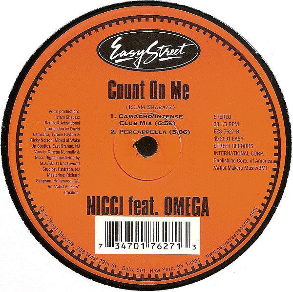 Nicci Feat.  Omega* : Count On Me (12")